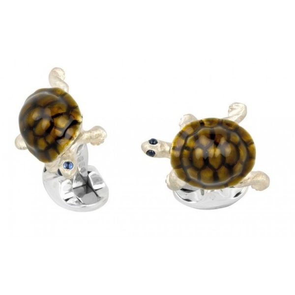 Sterling Silver Walking Tortoise Cufflinks