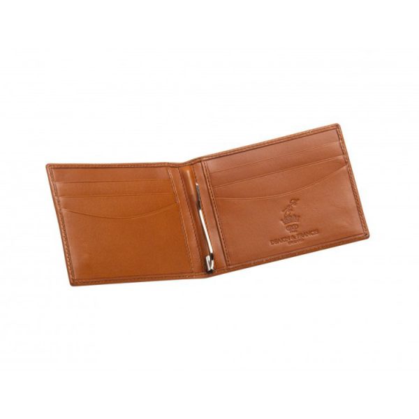 Leather Money Clip Wallet in Tan