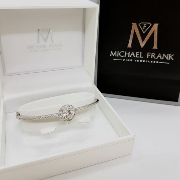 Michael Frank Silver CZ Bangle