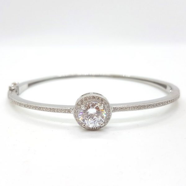 Michael Frank Silver CZ Bangle