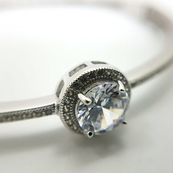 Michael Frank Silver CZ Bangle