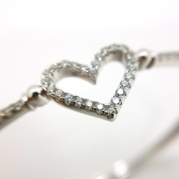 Michael Frank Silver CZ Heart Bangle