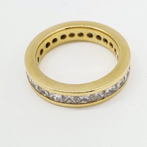 Ladies 18ct Yellow gold Princess Cut Diamond Full Eternity Ring