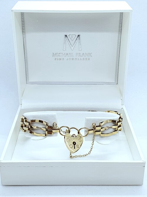 Pre Owned Ladies 9ct Yellow Gold Gate Bracelet