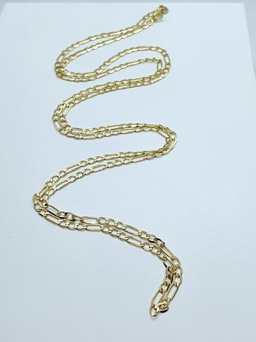 Pre Owned 9ct Yellow Gold Figaro Necklace 18 Inches