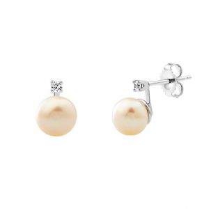 Love It Collection 9ct White Gold Diamond Pearl Earrings