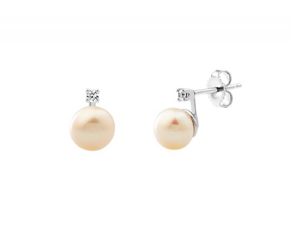 Love It Collection 9ct White Gold Diamond Pearl Earrings
