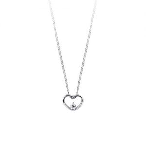 Love It Collection 9ct White Gold Diamond Heart Stud Pendant