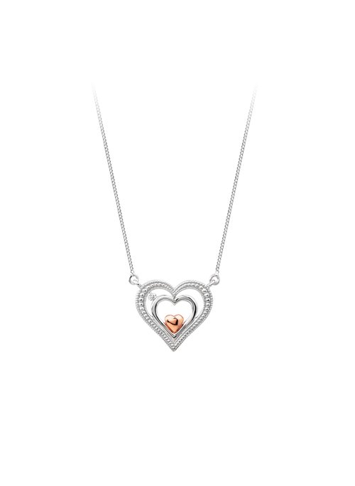 Love It Collection 9ct Gold Diamond Diamond Triple Heart Pendant
