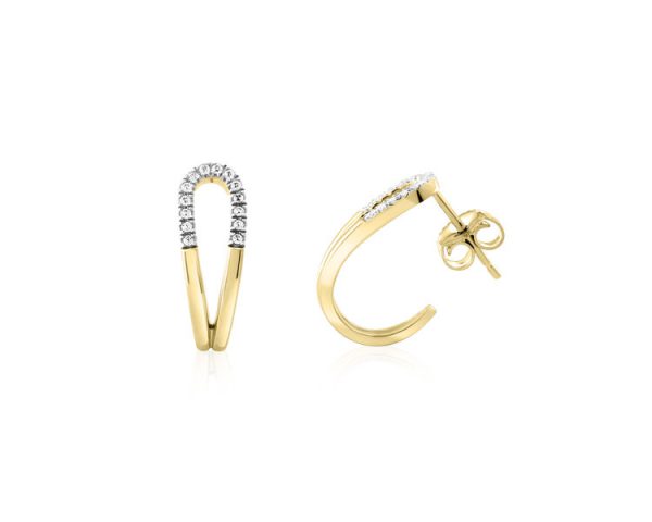 Love It Collection 9ct Gold Diamond Hoop Earrings