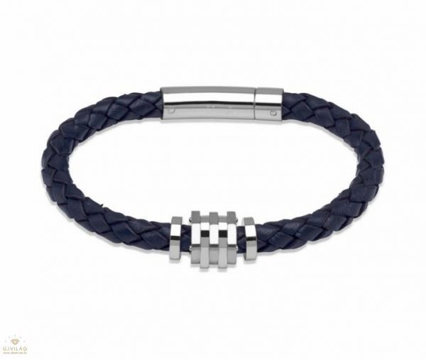 Unique & Co. Men’s Stainless Steel Leather Bracelet