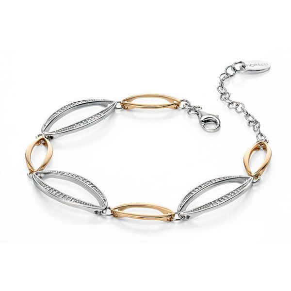 Fiorelli Silver And Yellow Gold plated Openwork CZ Bracelet