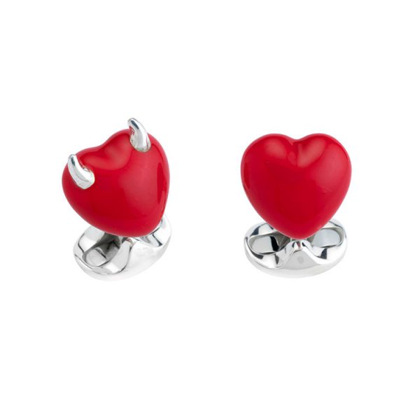 Sterling Silver Good & Bad Heart Cufflinks