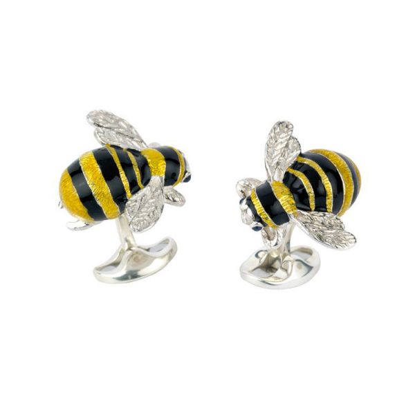 Sterling Silver Bumble Bee Cufflinks