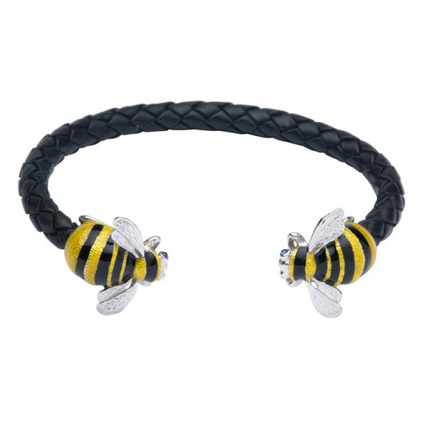 Leather Bumble Bee Bangle