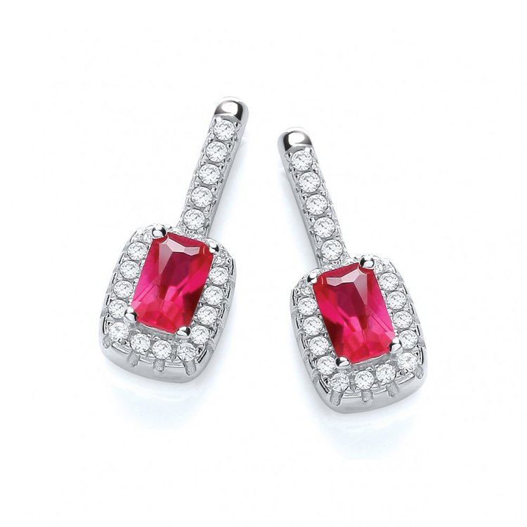 Sterling Silver Red Coral Drop Earrings | Jewellerybox.co.uk