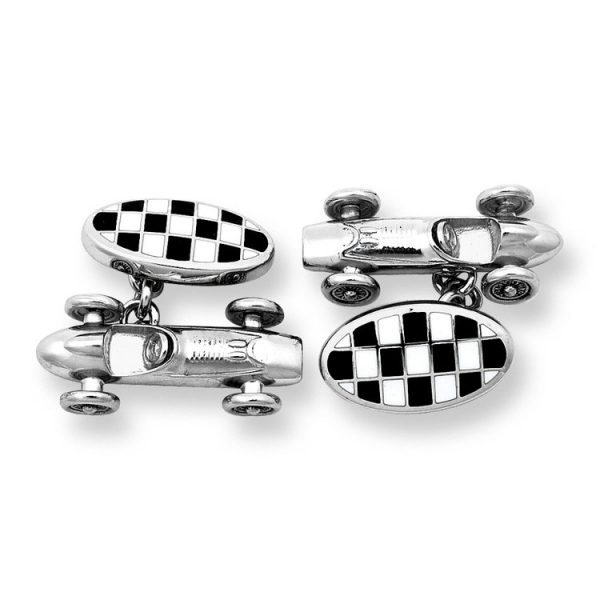 SAVE 50% | Silver Racing Car Cufflinks