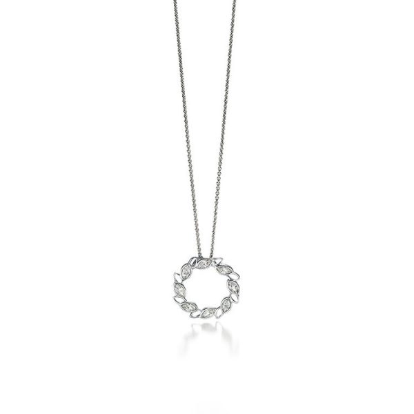 Fiorelli Silver Round Marquise and Cubic Zirconia Necklace