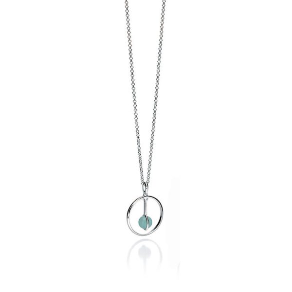 Fiorelli Silver orb amazonite bar pendant