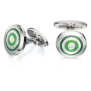 Fred Bennett Green Enamel Round Cufflinks