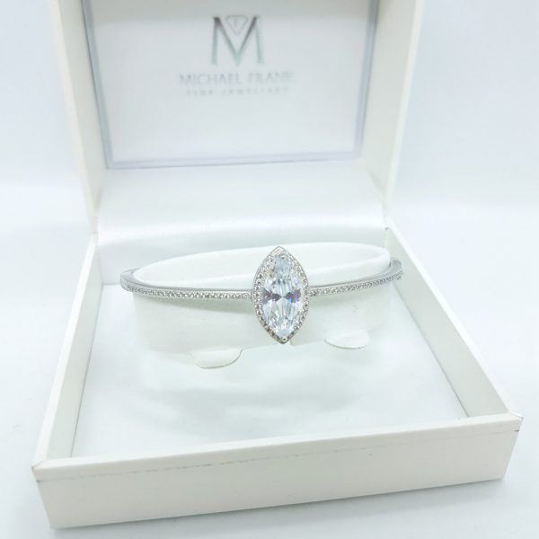 Michael Frank Silver CZ Bangle