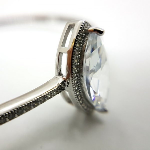 Michael Frank Silver CZ Bangle