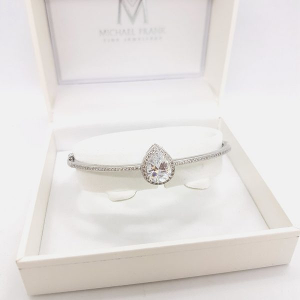 Michael Frank Silver CZ Bangle