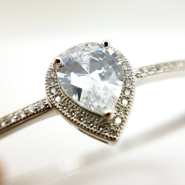 Michael Frank Silver CZ Bangle