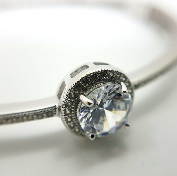 Michael Frank Silver CZ Bangle
