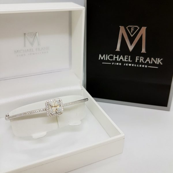 Michael Frank Silver CZ Bangle