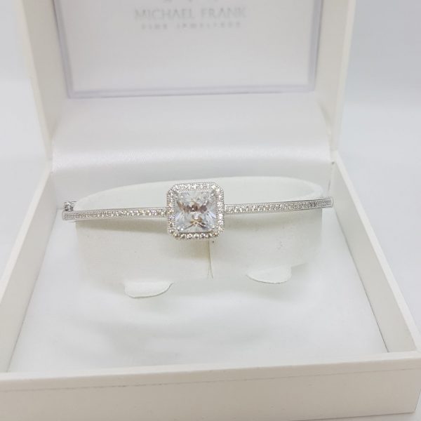 Michael Frank Silver CZ Bangle