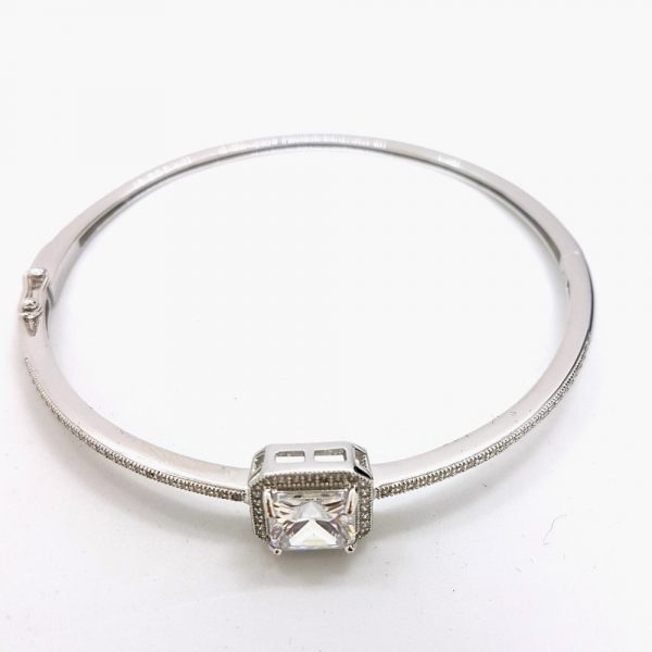 Michael Frank Silver CZ Bangle