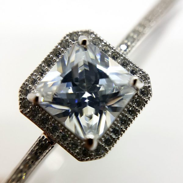 Michael Frank Silver CZ Bangle