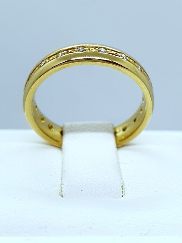Pre Owned Ladies 18ct Yellow Gold Diamond Set Wedding Ring