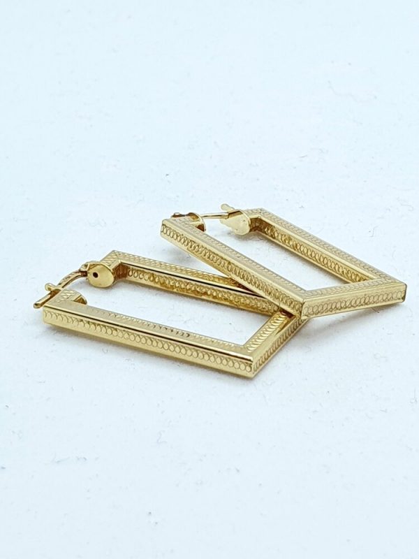 Pre Owned Ladies 9ct Yellow Gold Hoop Earrings