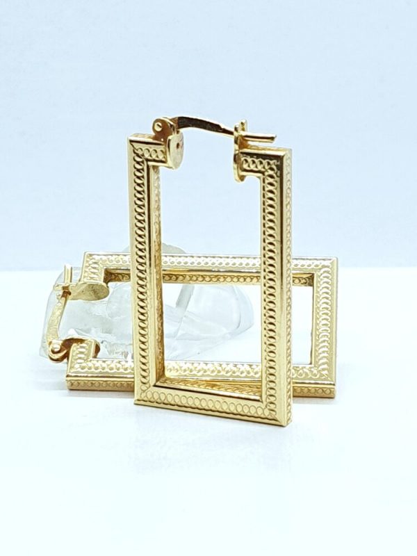Pre Owned Ladies 9ct Yellow Gold Hoop Earrings