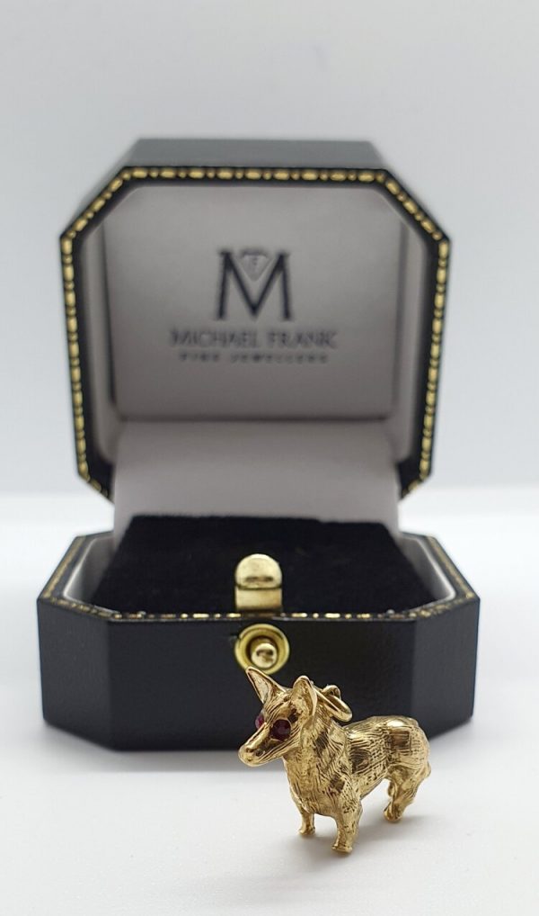 9ct Yellow Gold Corgi Dog 'Georg Jenson' Charm