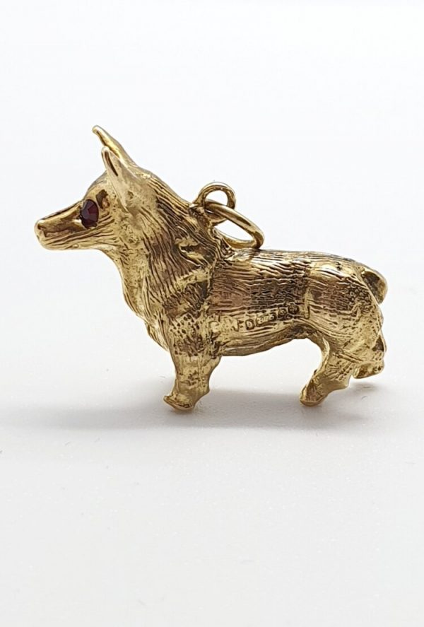 9ct Yellow Gold Corgi Dog 'Georg Jenson' Charm
