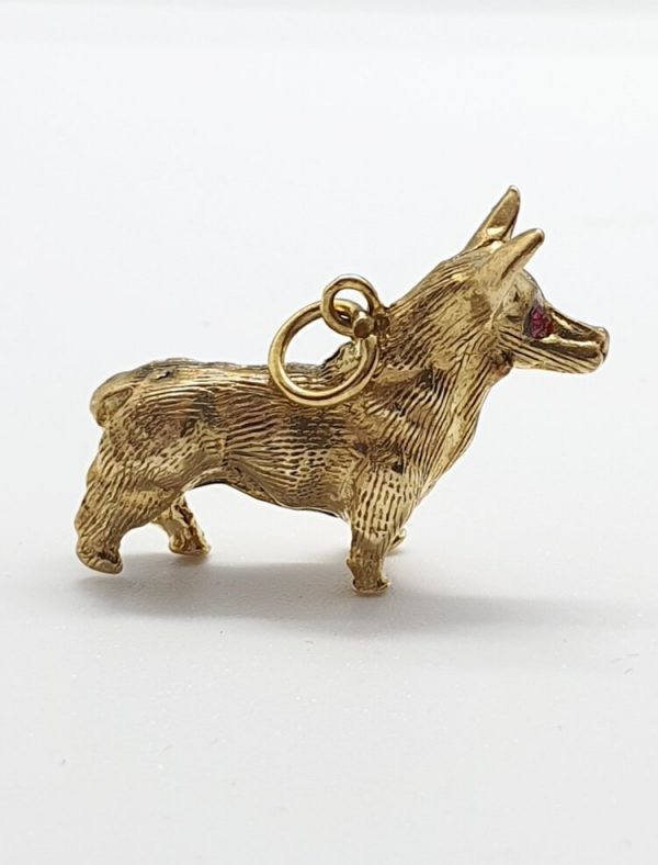 9ct Yellow Gold Corgi Dog 'Georg Jenson' Charm