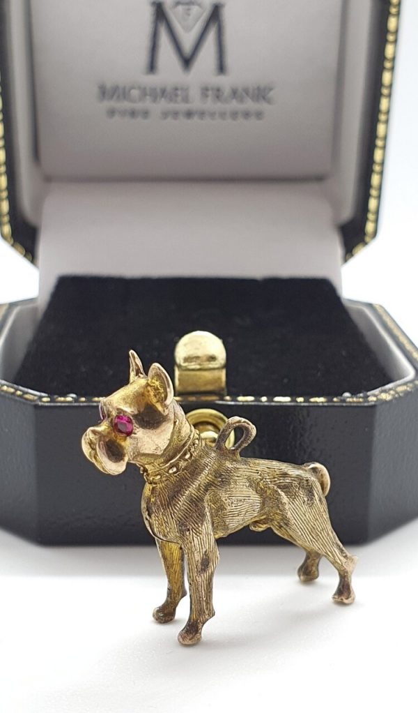 9ct Yellow Gold Boxer Dog 'Georg Jenson' Charm