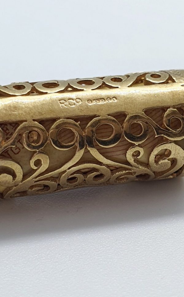 Pre Owned 9ct Yellow Gold 10 Shilling Note Cylinder