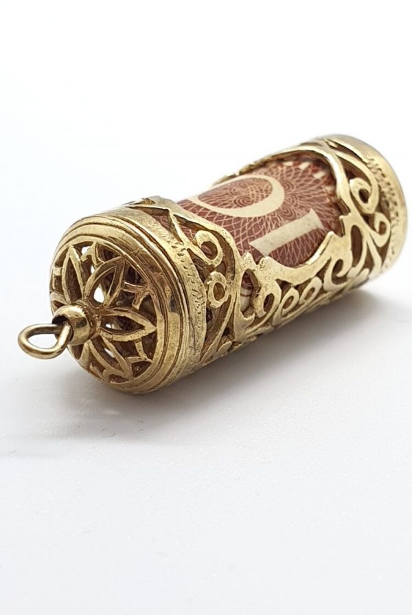 Pre Owned 9ct Yellow Gold 10 Shilling Note Cylinder