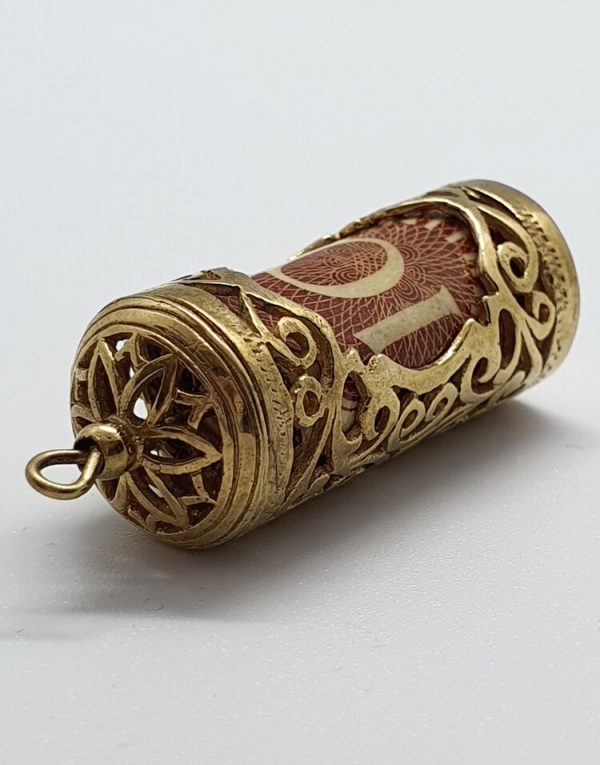Pre Owned 9ct Yellow Gold 10 Shilling Note Cylinder
