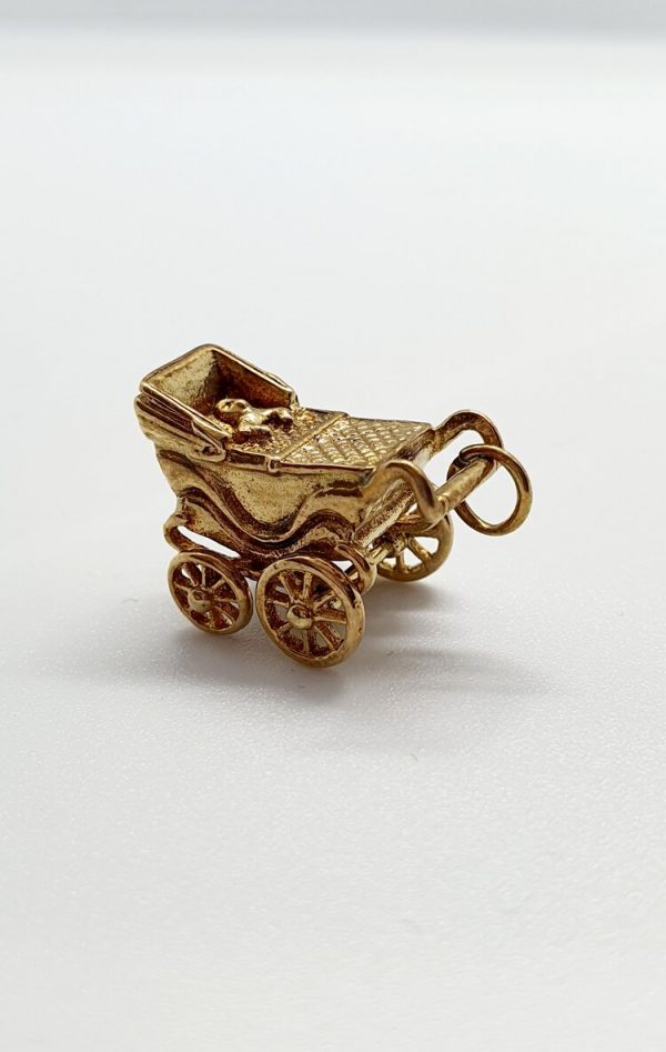 9ct Yellow Gold Pram Charm