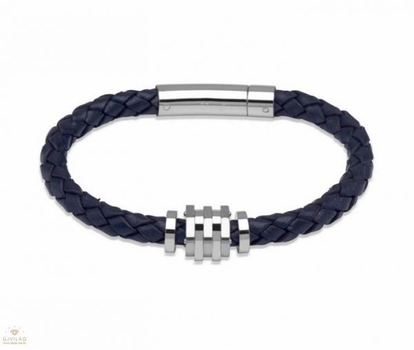 Unique & Co. Men’s Stainless Steel Leather Bracelet