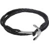 Unique & Co. Leather Bracelet With A Stainless Steel Anchor Clasp