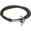 Unique & Co. Leather Bracelet With A Stainless Steel Anchor Clasp