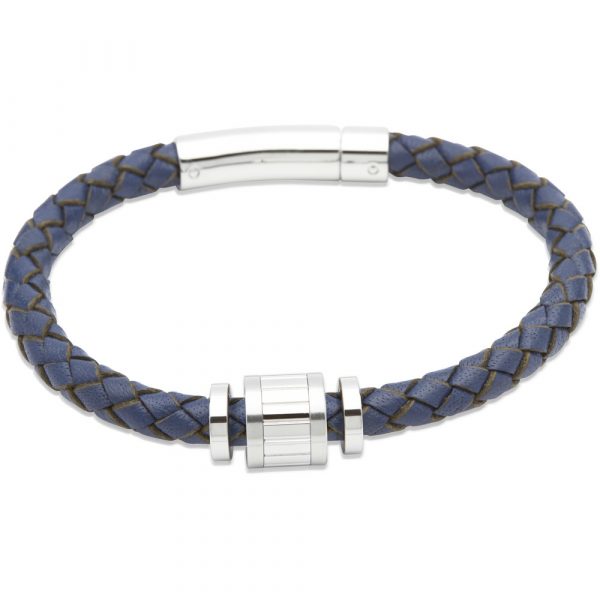 Unique & Co. Leather Bracelet With Steel Elements