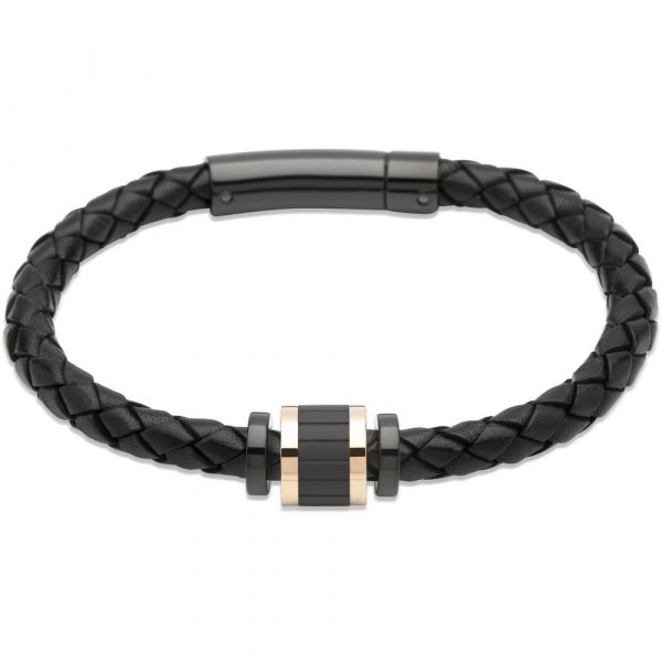 Unique & Co. Black Leather Braided Bracelet