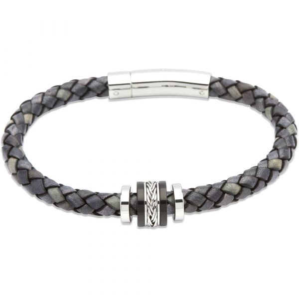 Unique & Co. Leather Bracelet With Coloured Plating